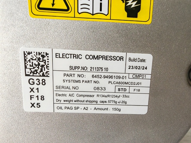 Electric Compressor For BMW G38/X1/X5F18