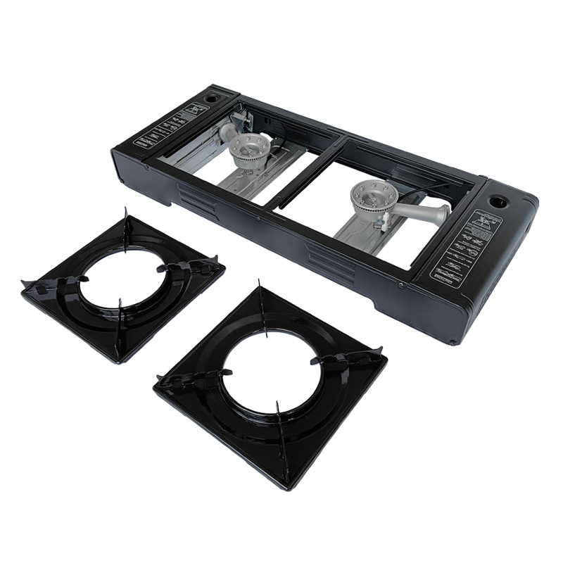Portable 2 Burners Table Top Double Gas European style simple Small headed outdoor stove