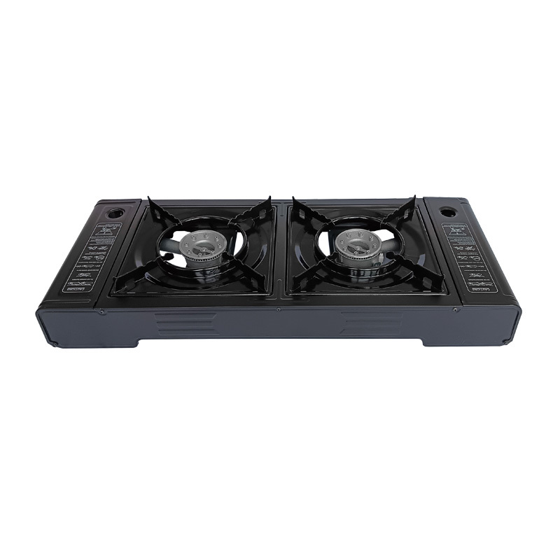 Portable 2 Burners Table Top Double Gas European style simple Small headed outdoor stove