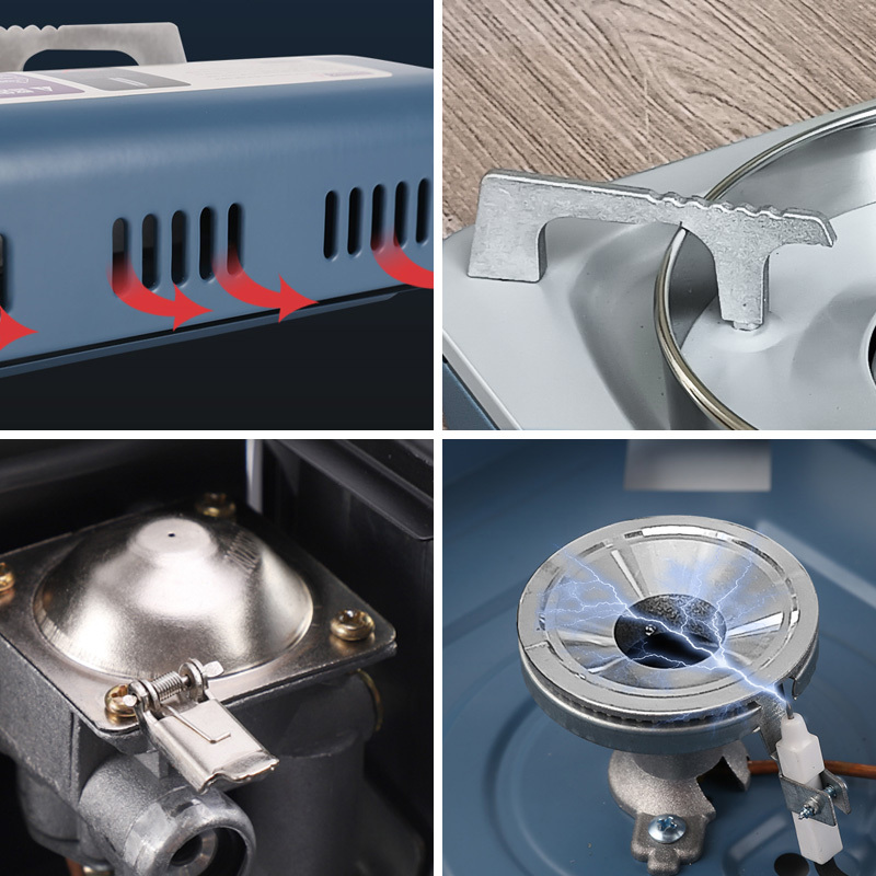 Portable Small Burner Butane Gas Stove Camping Outdoor Single-cooker Cooktop with Flameout Protection