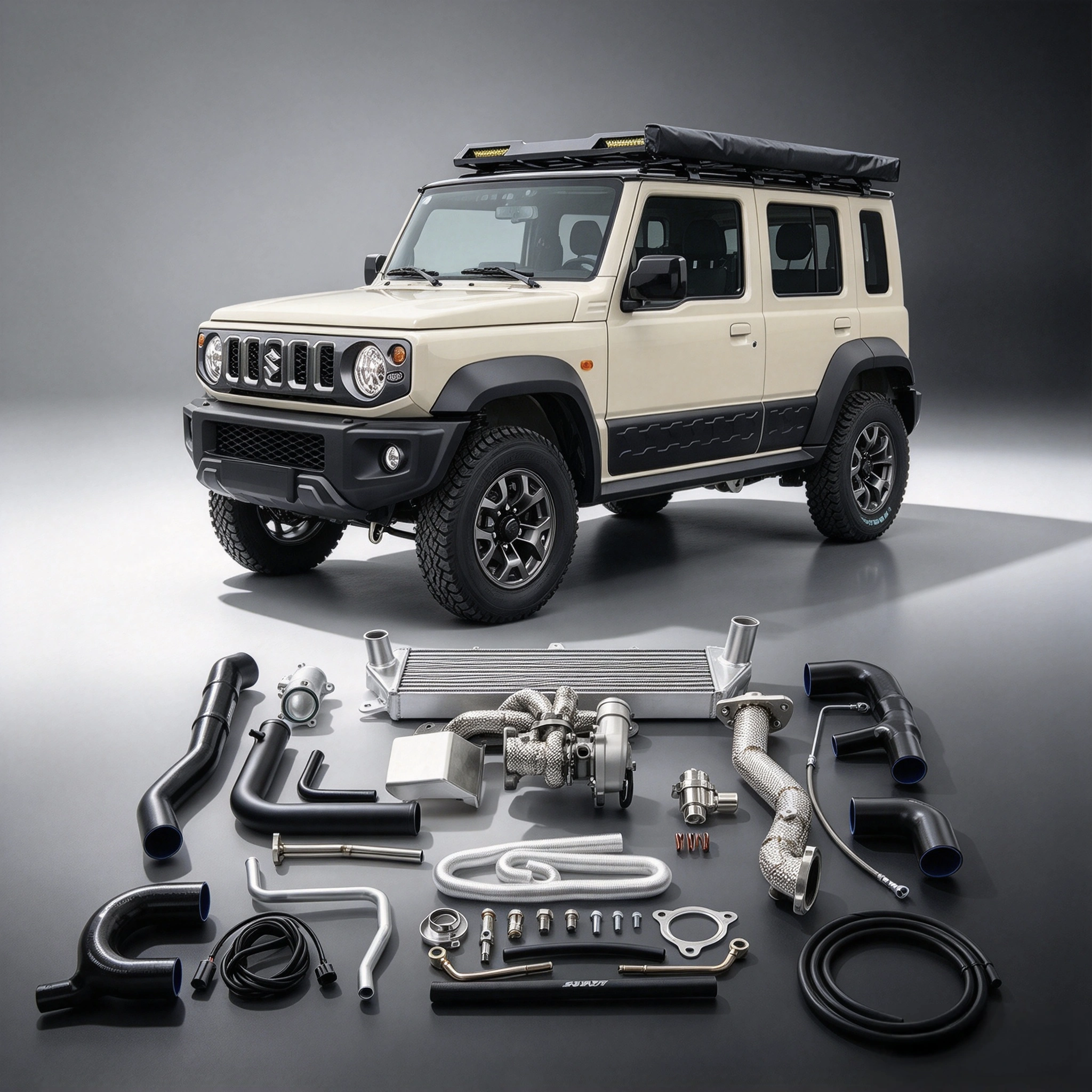 ENJOI ADAMS BRATRUD GMO 7.75 ventureトラック Suzuki Jimny JB74 Turbocharger Kit ANROT JB74 1.5L Performance