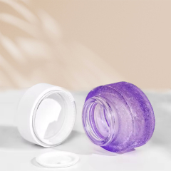Purple Frost Pattern on Glass Cosmetic Bottle