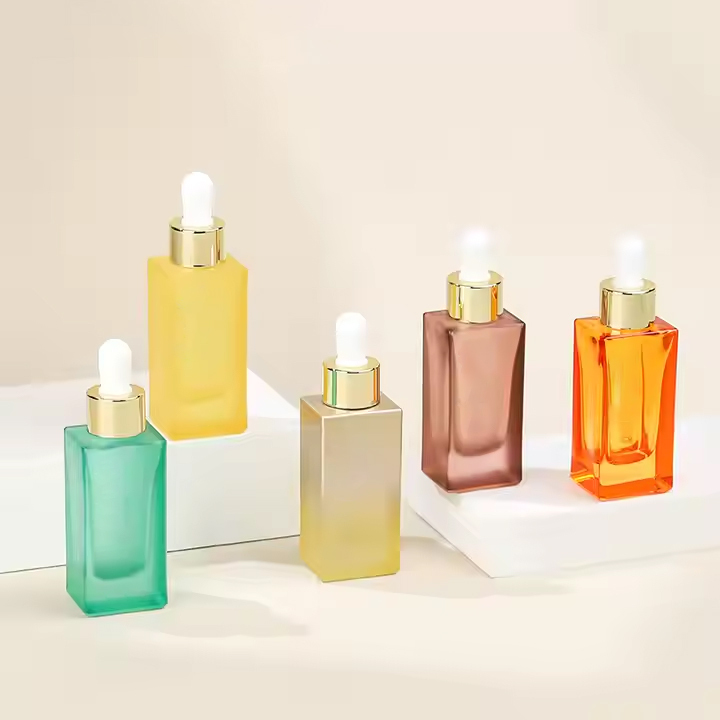 Empty Glass Cosmetic Oil Dropper Bottle