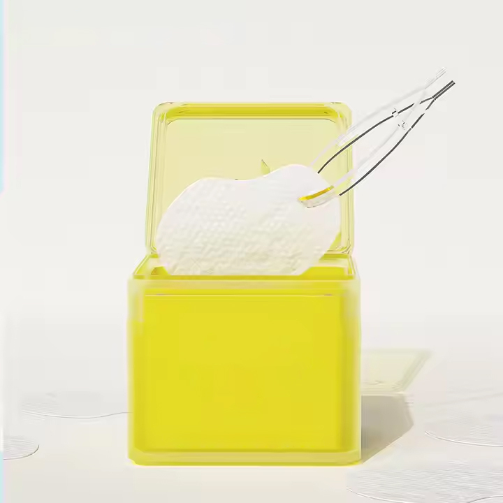 300ml Cotton Pads Jar with Tweezer Plastic Square Cotton Pads Jar