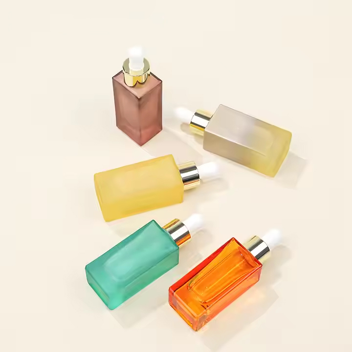Empty Glass Cosmetic Oil Dropper Bottle