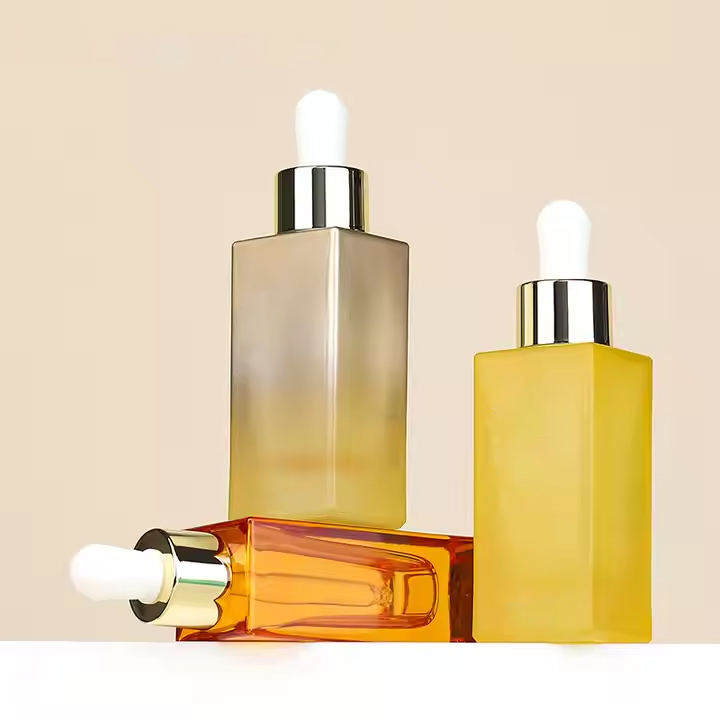 Empty Glass Cosmetic Oil Dropper Bottle