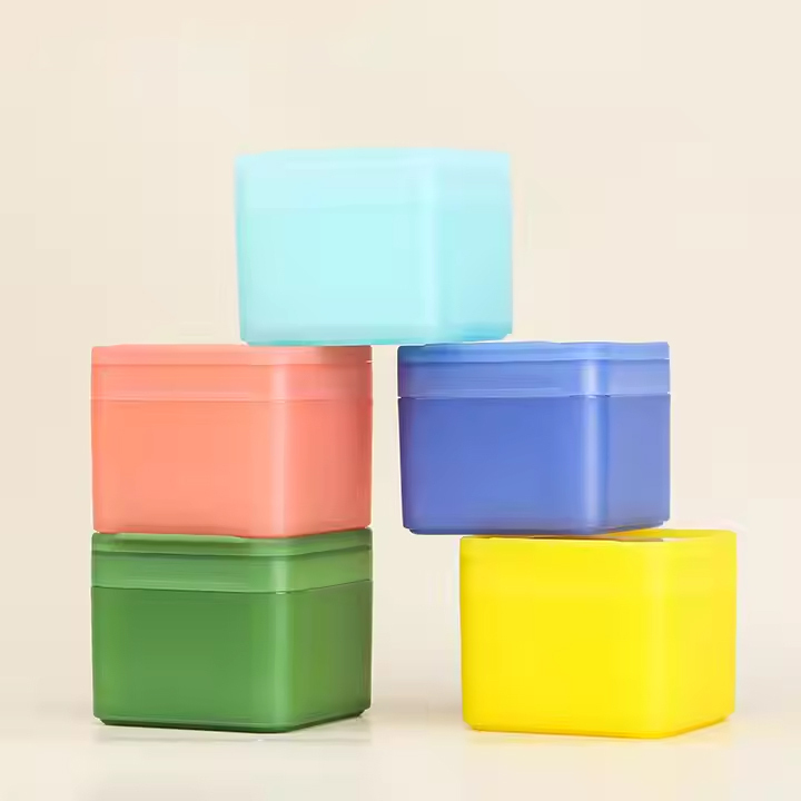 300ml Cotton Pads Jar with Tweezer Plastic Square Cotton Pads Jar