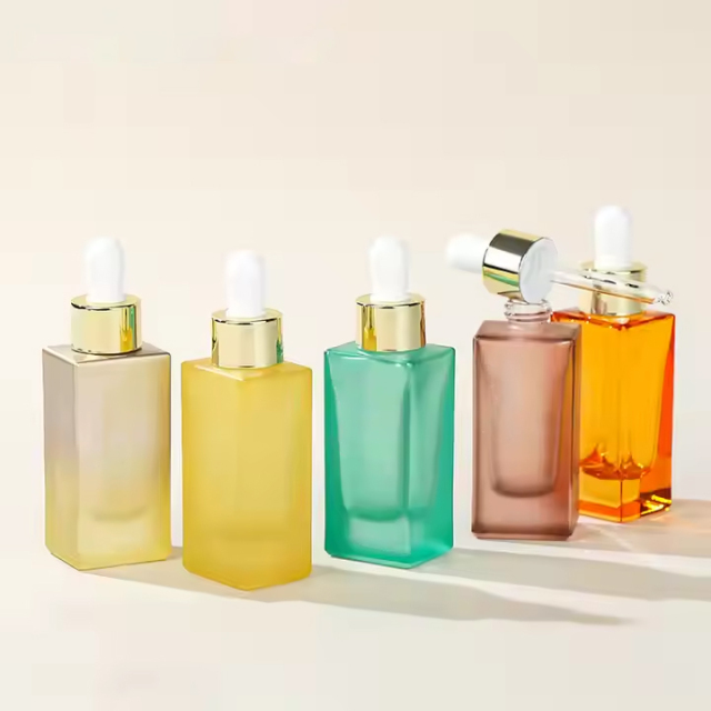 Empty Glass Cosmetic Oil Dropper Bottle