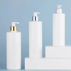 PET bottle with gold silver lotion pump