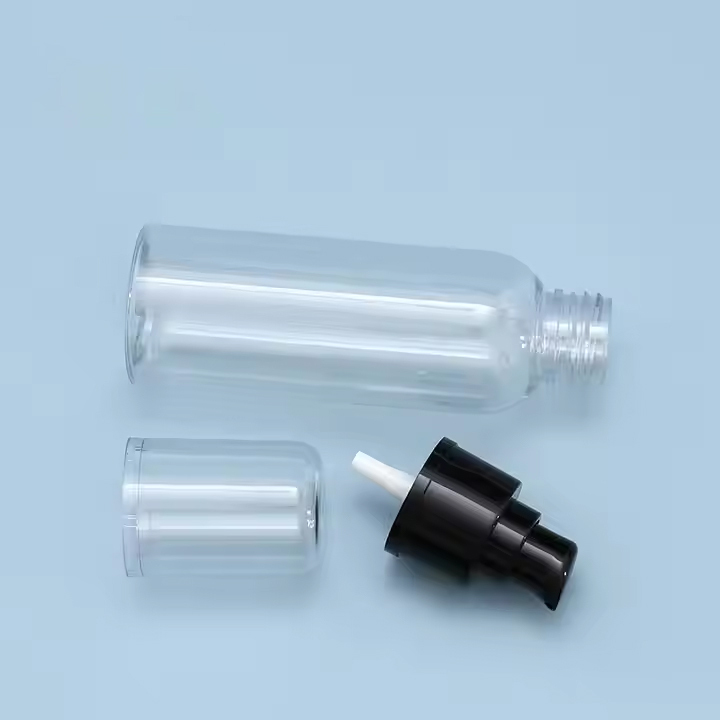 wholesale cosmetic clear pet pump bottle
