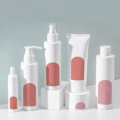 Empty lotion pump bottle with toner bottle