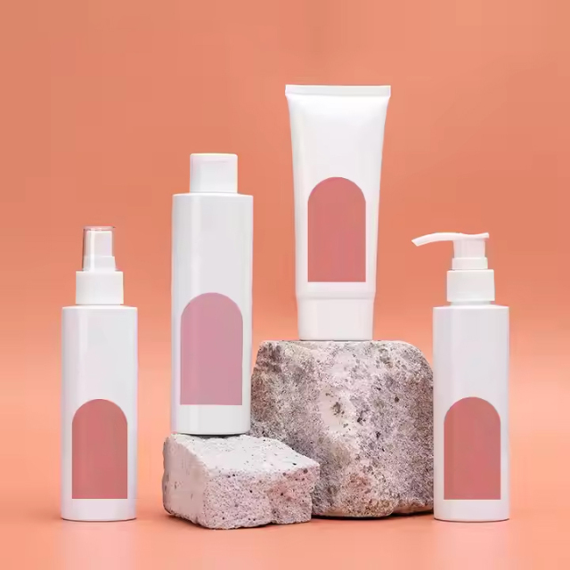 Empty lotion pump bottle with toner bottle