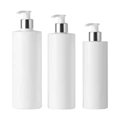 PET bottle with gold silver lotion pump