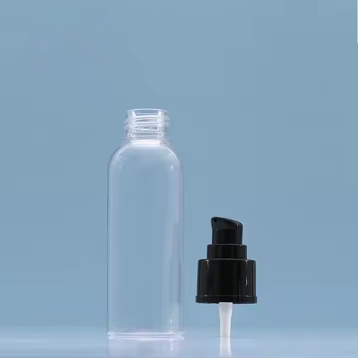 wholesale cosmetic clear pet pump bottle