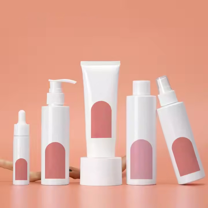 Empty lotion pump bottle with toner bottle