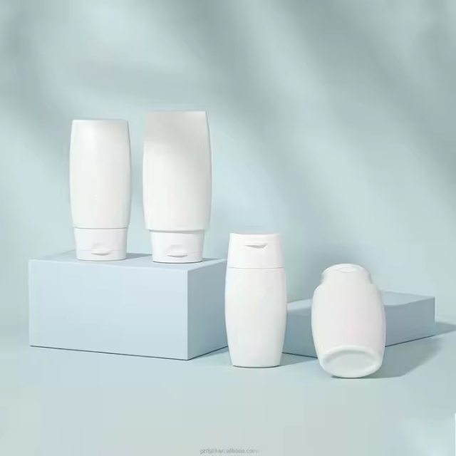 Plastic Sunscreen Bottles PE Tube White Flip Cap Bottle