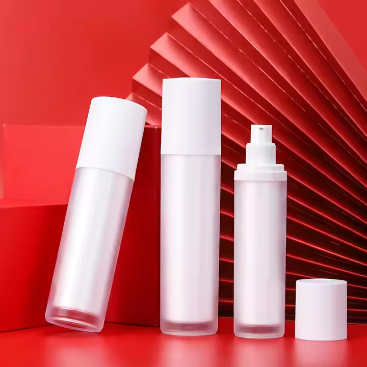 50ml 100ml 120ml white airless cosmetic bottles for serum cream