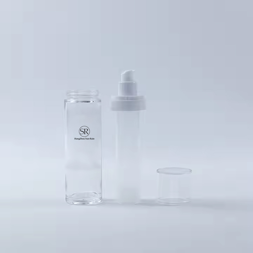 Glass Airless Serum Bottle with Refillable PP Inner Tube