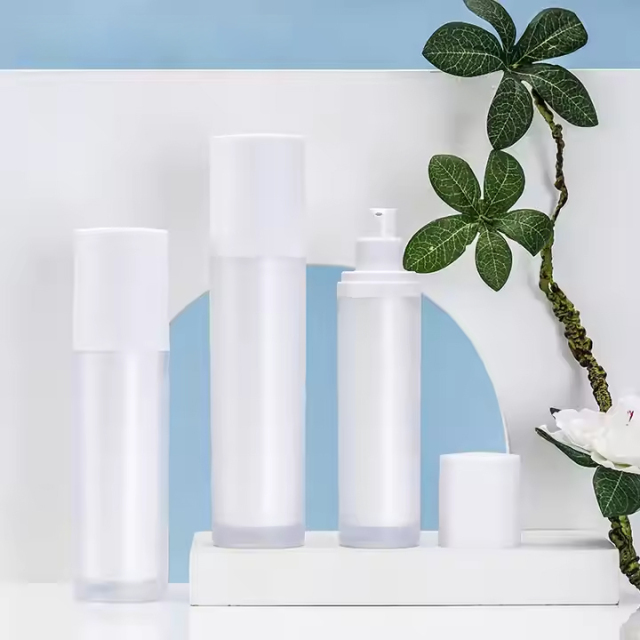 50ml 100ml 120ml white airless cosmetic bottles for serum cream