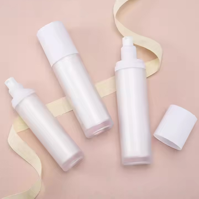 50ml 100ml 120ml white airless cosmetic bottles for serum cream