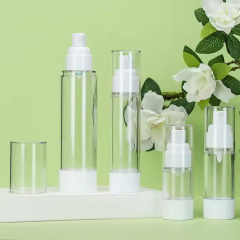 cosmetic airless lotion bottle transparent airless pump bottle