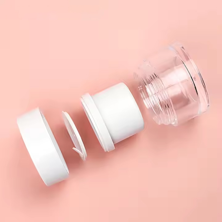 Plastic Face Cream Jars with Logo Printing for Cosmetic Packaging