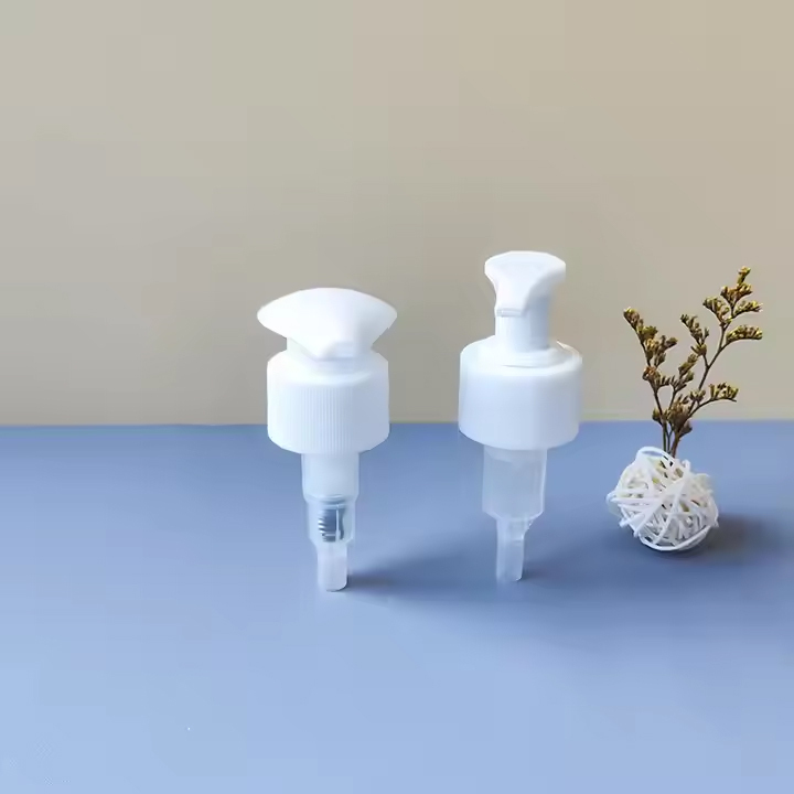 Plastic white twist Lotion Pump screw down lock shampoo pump