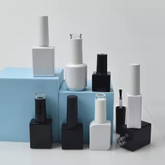 empty glass fancy uv gel nail polish bottle with brush cap