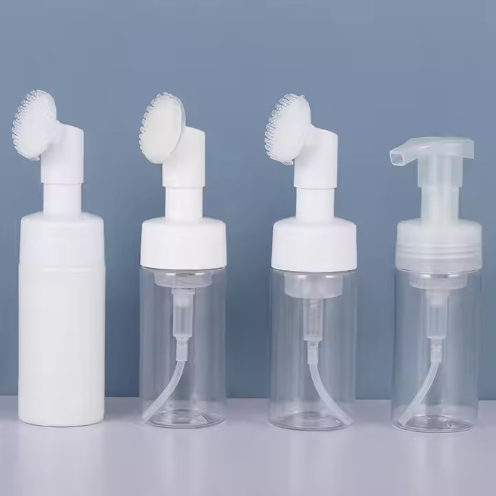 Plastic lotion face wash foam silicone brush pump head