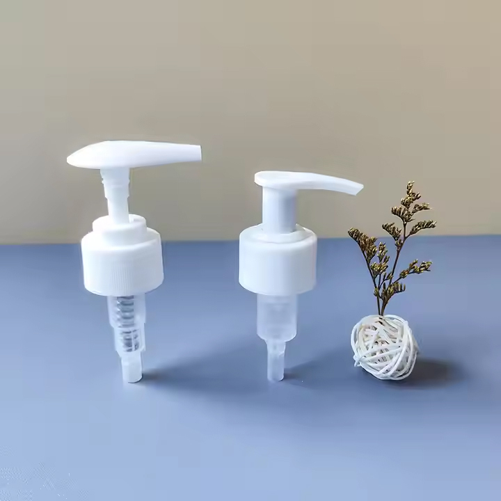 Plastic white twist Lotion Pump screw down lock shampoo pump