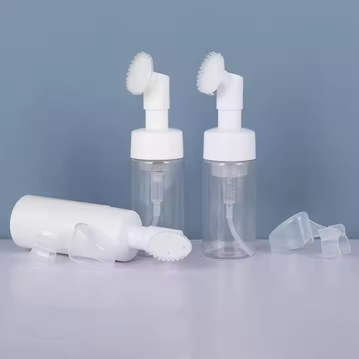 Plastic lotion face wash foam silicone brush pump head