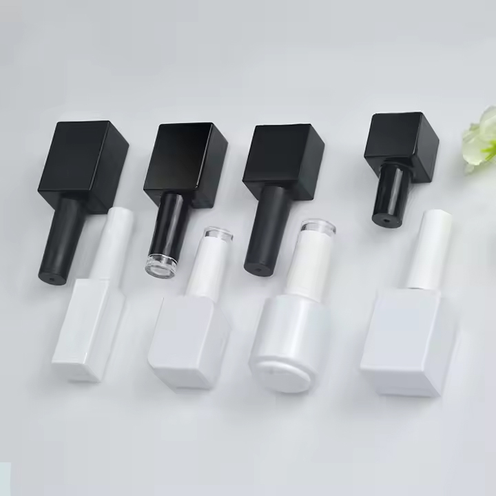 empty glass fancy uv gel nail polish bottle with brush cap