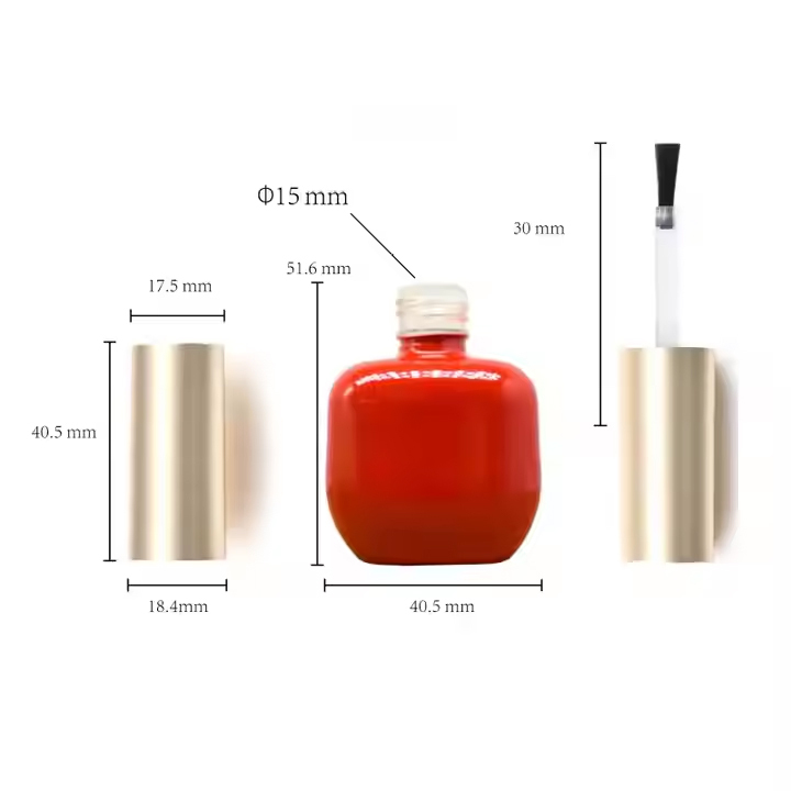 12ml Glass gel bottle nail polish custom logo