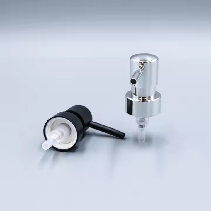 High Quality 28/410 Shiny Silver Plastic Lotion Pump