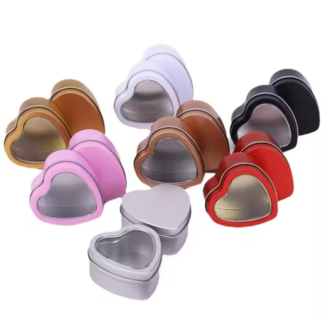 small Tinplate metal heart shaped tin metal box