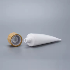 empty hand cream tube plastic cream tube packaging with bamboo cap