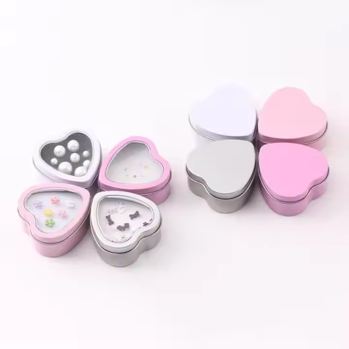 small Tinplate metal heart shaped tin metal box
