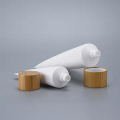 empty hand cream tube plastic cream tube packaging with bamboo cap