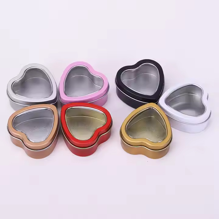 small Tinplate metal heart shaped tin metal box