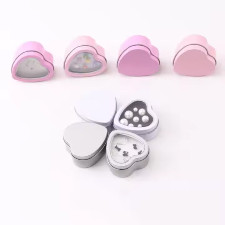 small Tinplate metal heart shaped tin metal box