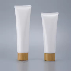 empty hand cream tube plastic cream tube packaging with bamboo cap