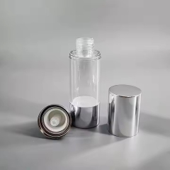 15ml 30ml 50ml airless cosmetic containers silver airless bottle