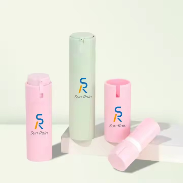 Empty Black Refillable PP plastic airless pump for face cream