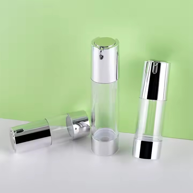 Luxury Cosmetic 15ml 30ml 50ml Plastic AS Airless Lotion Pump Bottle