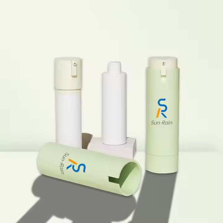 Empty Black Refillable PP plastic airless pump for face cream