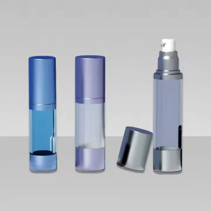 15ml 30ml 50ml airless cosmetic containers silver airless bottle