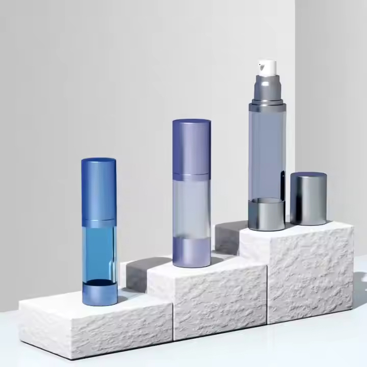 15ml 30ml 50ml airless cosmetic containers silver airless bottle