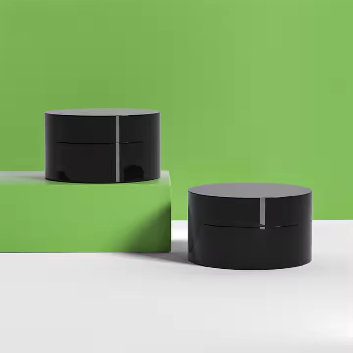 Body Cream Scrub Black PP Plastic Cosmetic Jar With Lid