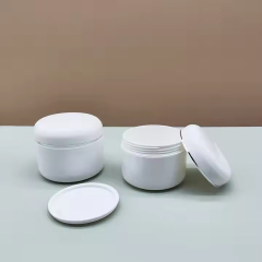 cosmetic glossy white double layer face cream PP plastic jar