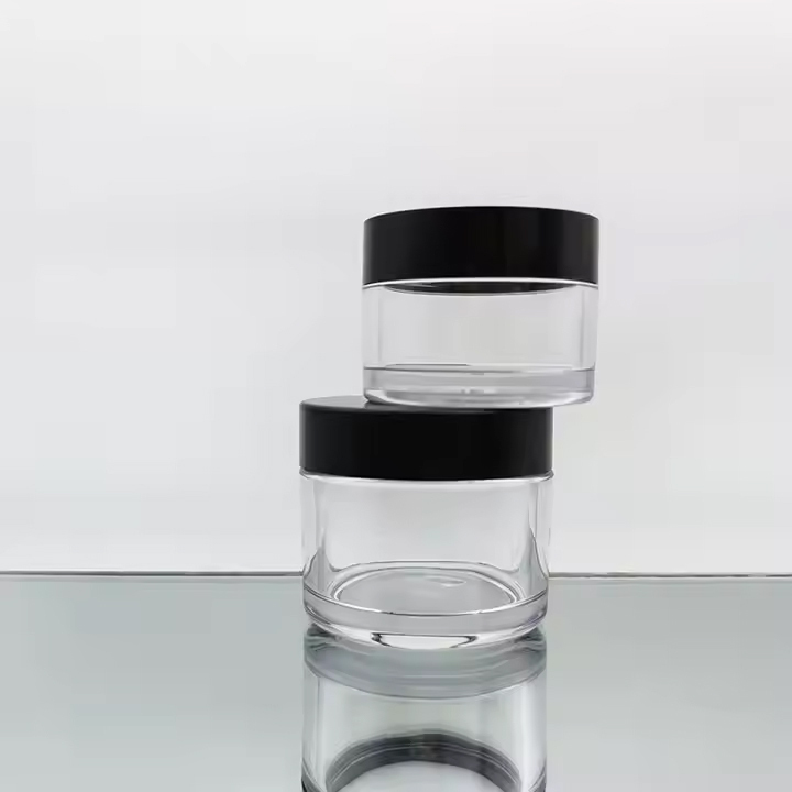 Clear PET/PETG Plastic Cosmetic Jars Container Thick Wall